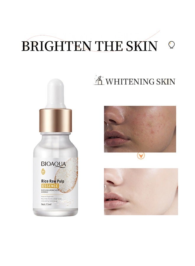 بيو أكوا لب الأرز الخام - مصل تبييض الوجه ، جوهر الترطيب المضاد لشيخوخة حب الشباب ، العناية بالبشرة بالأرز ، تعزيز الكولاجين في الجلد ، شد البشرة الناعمة - Image 4