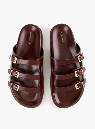 Flora Bella By Shoexpress Buckle Accent Slip-On Sandals