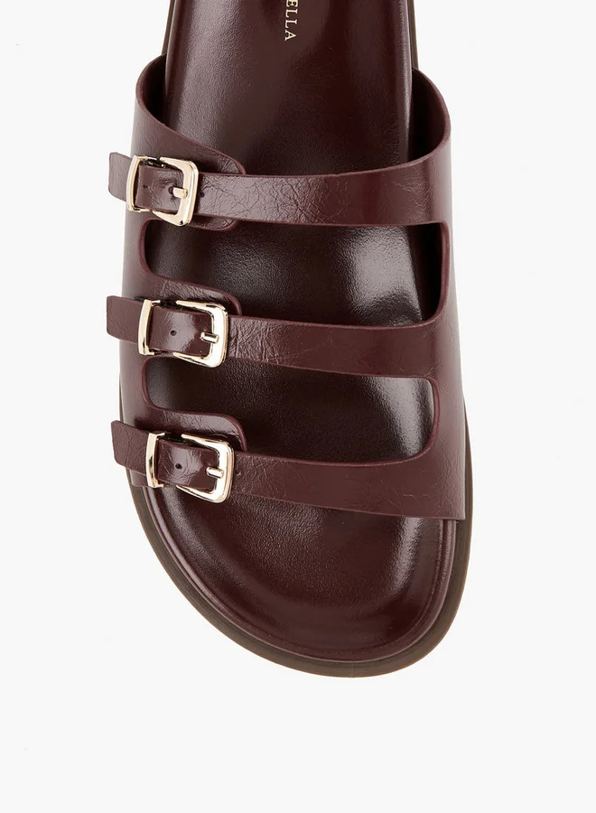 Flora Bella By Shoexpress Buckle Accent Slip-On Sandals