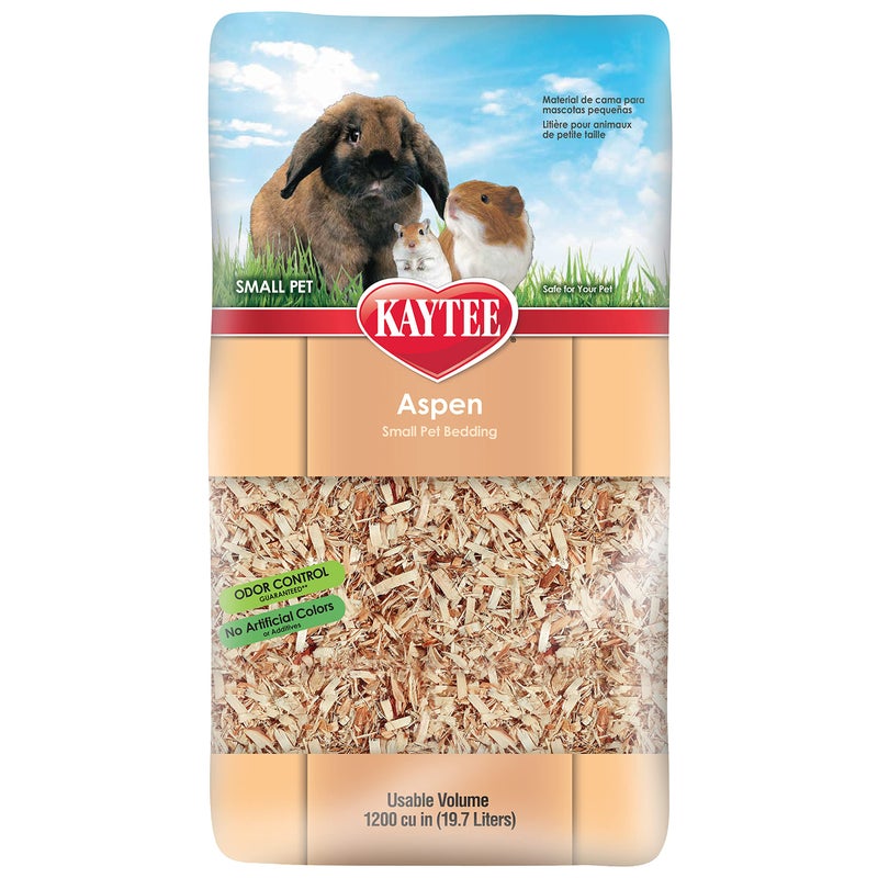 Kaytee Aspen Small Animal Pet Bedding For Pet Guinea Pigs, Rabbits, Hamsters, Gerbils, and Chinchillas, 19.7 Liters - Image 1