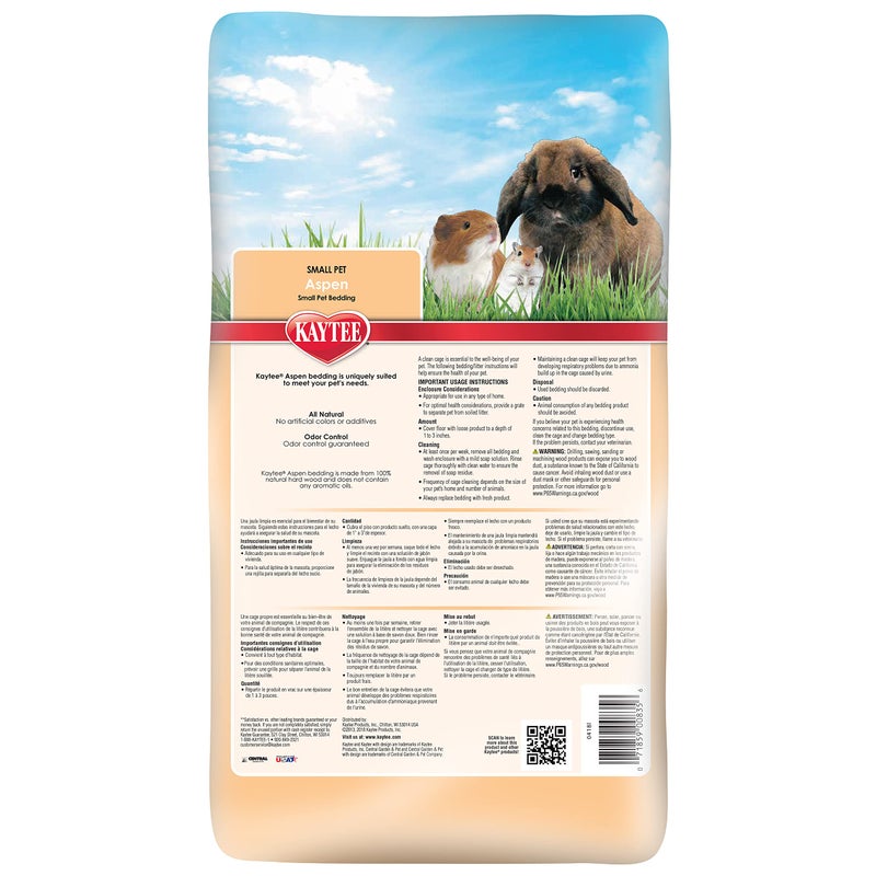 Kaytee Aspen Small Animal Pet Bedding For Pet Guinea Pigs, Rabbits, Hamsters, Gerbils, and Chinchillas, 19.7 Liters - Image 2