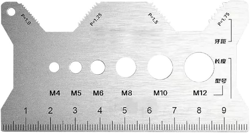 Stainless Steel Screw Pitch Gauge Ruler For Woodworking And Metalworking - Image 1