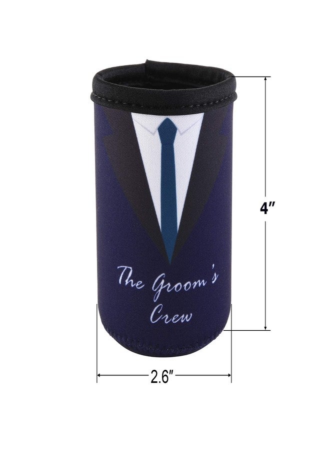 CM Groom and Groom's Crew Soft Neoprene Can Sleeves Covers for Regular Standard 12 Fluid Ounce Drink & Beer Cans for Wedding Party Groomsman Party Groomsman Gifts Bachelor Party, 11 Pcs - Image 3