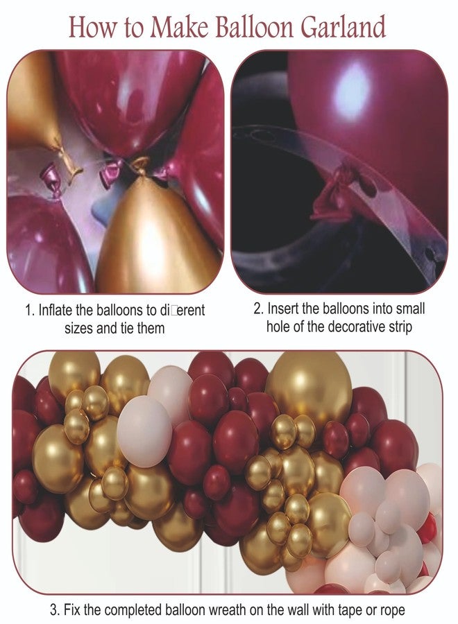 YOURS DECOR مجموعة زينة بالونات عيد ميلاد سعيد من يورز ديكور - 57 قطعة من بالونات بورغندي مارون لتزيين حفلات أعياد الميلاد | مجموعة زينة حفلات أعياد الميلاد للاحتفالات للأطفال والكبار - Image 4