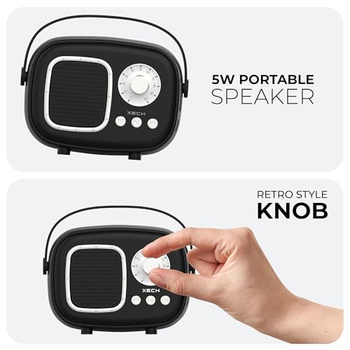 XECH Karaoke Speaker with Wireless Mic for Singing | Retro Radio Design | Ai Voice Changer | Vocal Cancellation | Birthday Party Gift for Boys and Girls Kids (Retro Jam) - Image 4