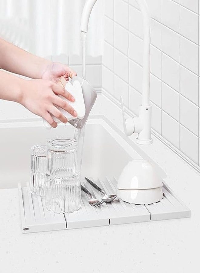 VishBin Foldable Dish Drain Pad Multi-Functional Dish Drying Rack Mat for Kitchen Counter & Sink-Space-Saving Silicone Dish Organizer for Plates, Cups, Utensils, Cookware, and Trivet - Image 3