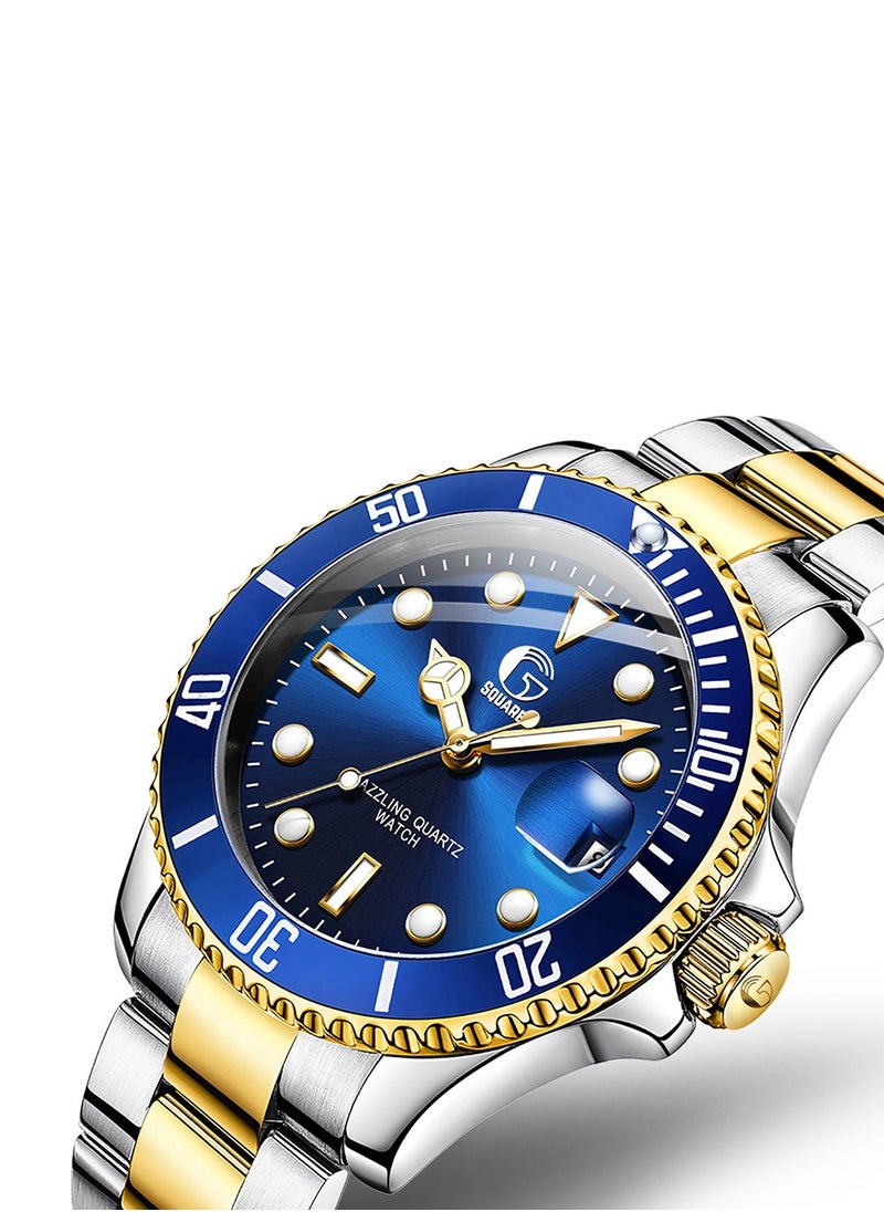 Gsquare Men's Analog Quartz Blue Dial Stainless Steel Watch-5885  - Image 2