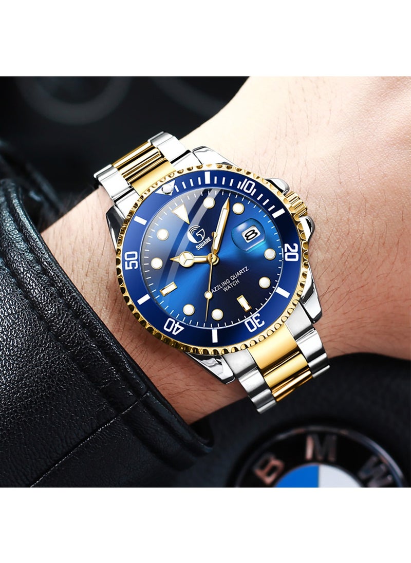 Gsquare Men's Analog Quartz Blue Dial Stainless Steel Watch-5885  - Image 4