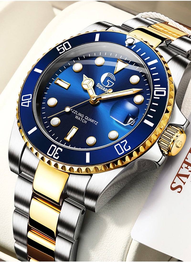Gsquare Men's Analog Quartz Blue Dial Stainless Steel Watch-5885  - Image 5