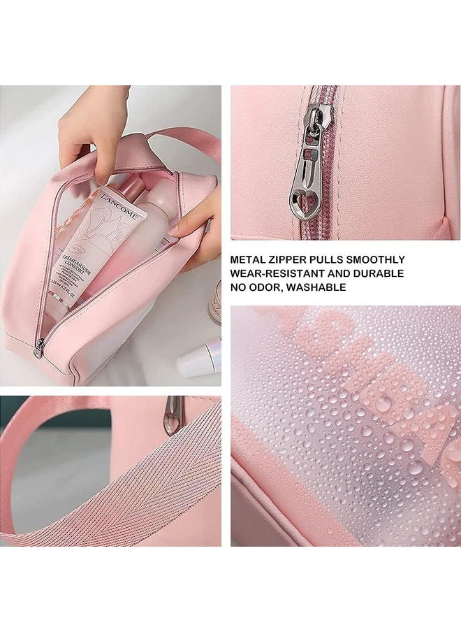 Zollyss Clear Makeup Pouch Set, Cosmetic Organizer Bag for Women and Girls Travel Waterproof Toiletry Storage Kit (Pink Set of 3) - pzsku/ZBCB833B5D4B9961F54ECZ/45/_/1738306593/438c6a1f-cc96-4eee-a782-ba7f2d852e1e