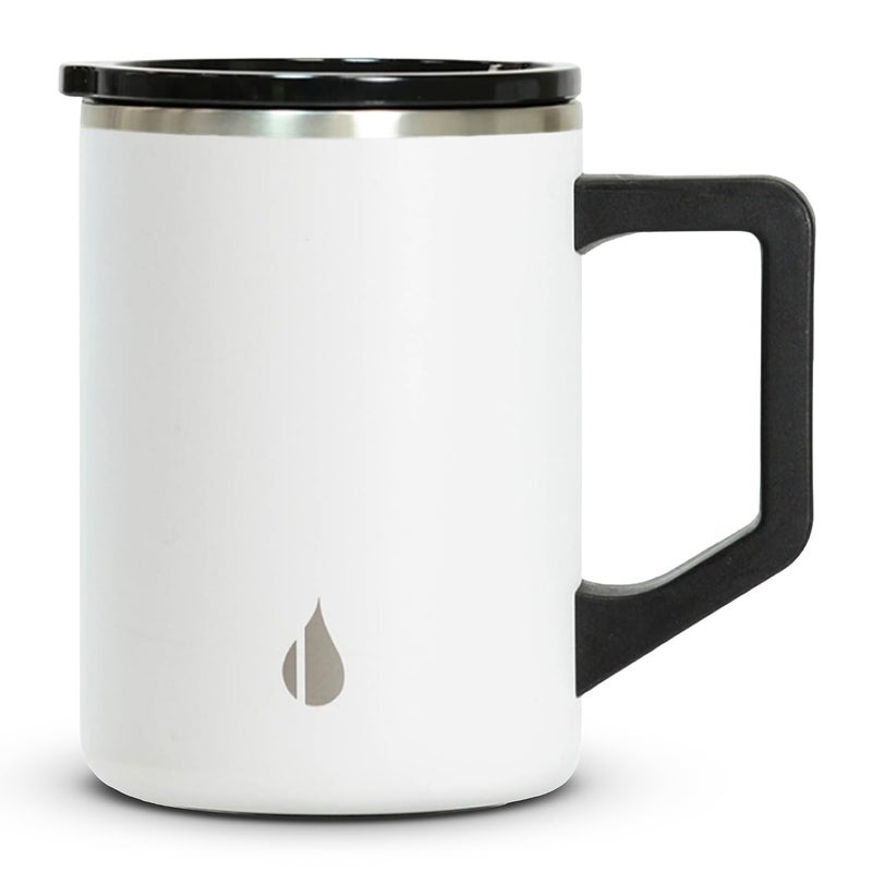 Elemental Insulated Coffee Mug TripleWall Stainless Steel Summit Travel Cup for Hot and Cold Drinks Thermal Coffee Mug with Lid and Handle for Camping Office Travel 16oz White - Image 2