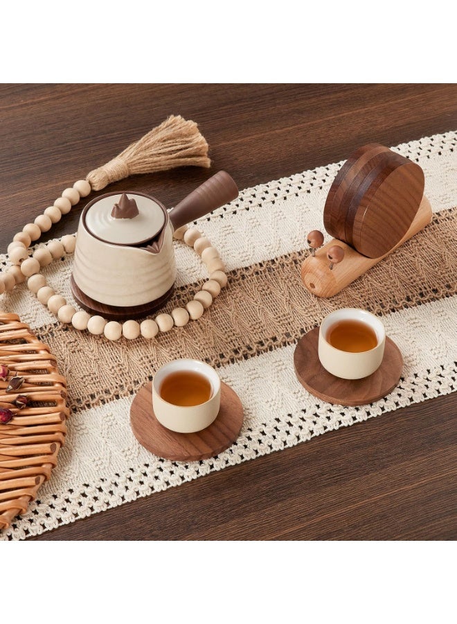 6 Pcs Wooden Snail Coasters Set with Holder, Cute Funny Drink Coasters for Coffee Cups and Tea Mugs, Natural Wood Table Protector and Creative Home Decor Accessories for Coffee Table, Kitchen, Dining Room, Office, Housewarming Birthday Gift - Image 4