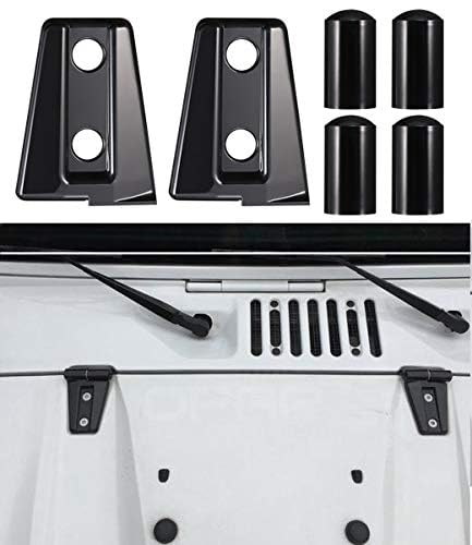 Hooke Road Black Hood Hinge Cover for 2007-2018 Jeep JK Wrangler & Unlimited - Pack of 2 - Image 2