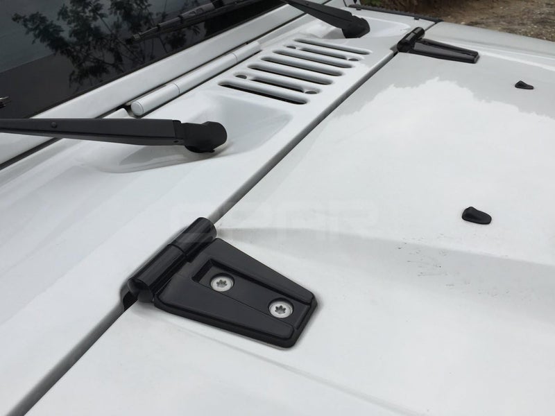 Hooke Road Black Hood Hinge Cover for 2007-2018 Jeep JK Wrangler & Unlimited - Pack of 2 - Image 3