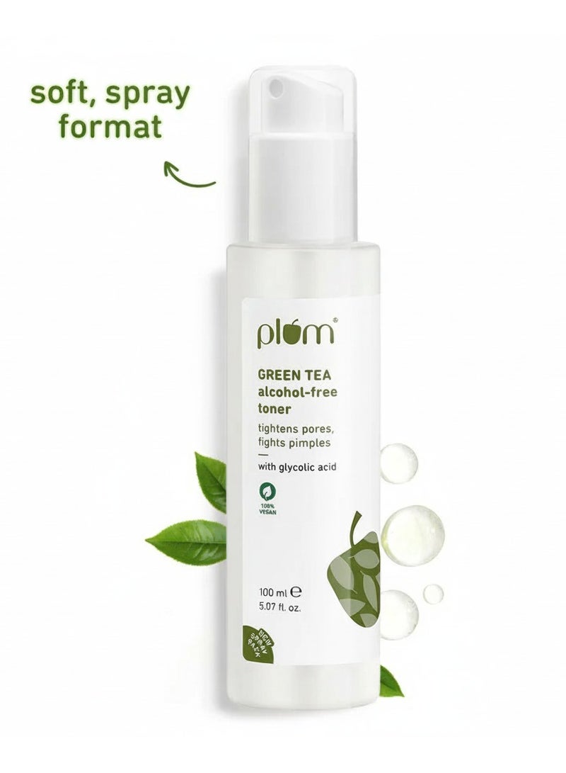 Plum Green Tea Face Toner For Oily Acne Prone Skin Facial Toner for Glowing Skin Shrinks and Tightnes Pores Controls Excess Oil 100ml - Image 1