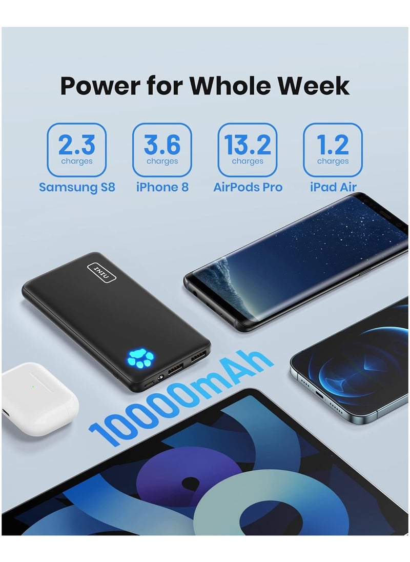 INIU - Power Bank, USB C in&out Slimmest 10000mAh Portable Charger, Triple 3A High-Speed Charge External Battery Pack - Image 1