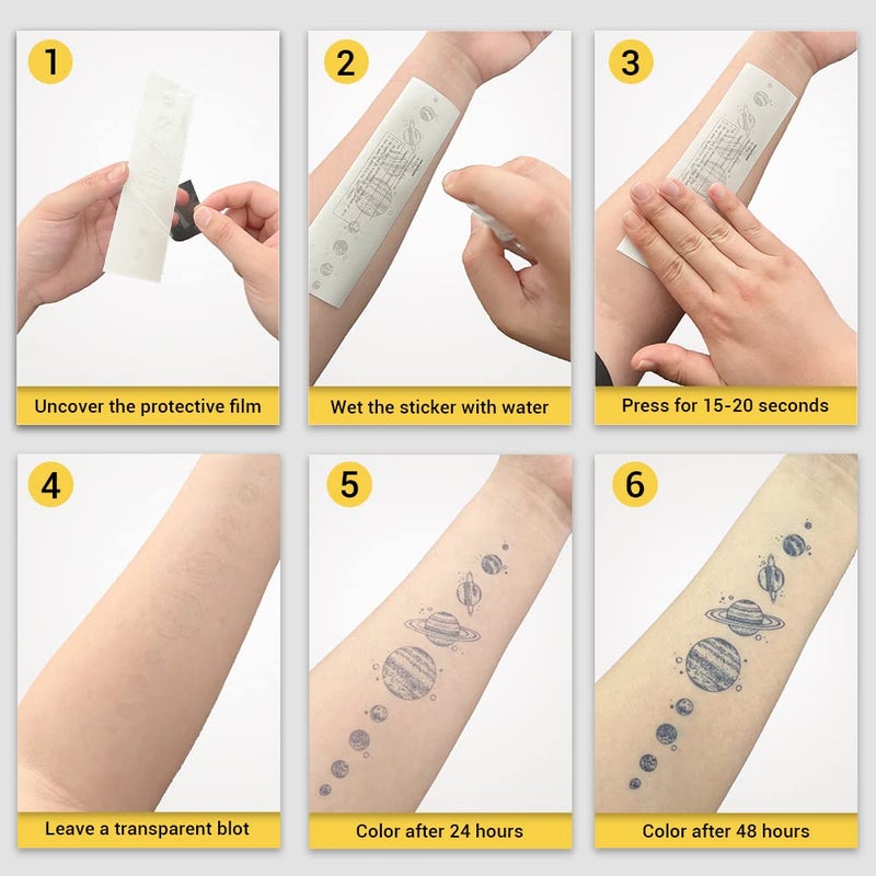 Inkartlink Temporary Tattoos 2 Sheets Medium Semi Permanent Tattoo Adult Art Design Temporary Tattoos  Lasts 1-4 Weeks  Waterproof  Realistic Look  No Adhesive  No Reflection (Butterflies And Bees? - Image 2