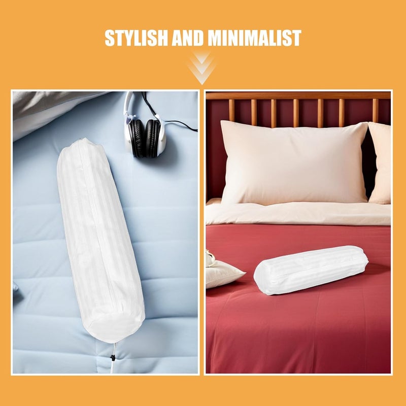 Round Lumbar Bolster Cover: Zippered Pillowcase Fits Cylindrical Throw Pillows Travel Roll Up Case for Yoga and Bedroom Decor Cylindrical Neck Pillow Case - Image 2