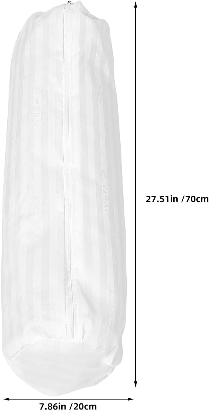 Round Lumbar Bolster Cover: Zippered Pillowcase Fits Cylindrical Throw Pillows Travel Roll Up Case for Yoga and Bedroom Decor Cylindrical Neck Pillow Case - Image 3