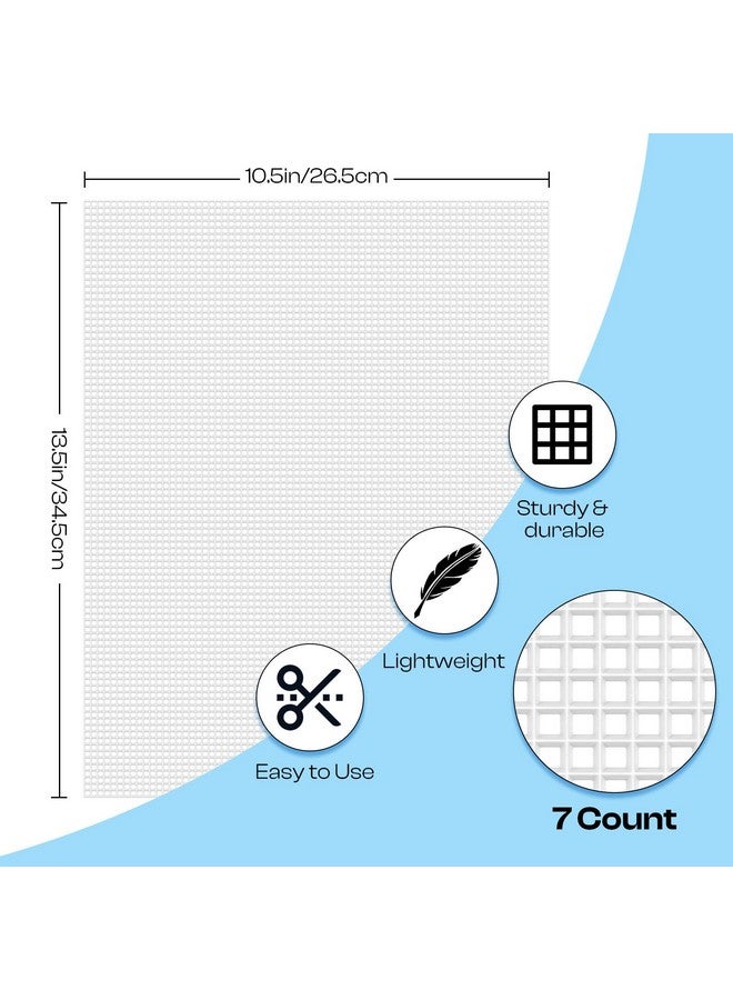 Caydo 6 Pieces 7 Count Plastic Mesh Canvas Sheets, Eye Mesh For Therian Mask, Acrylic Yarn Crafting, Knit Crochet Projects And Make Aquarium Dividers (10.5 X 13.5 Inch) - Image 2