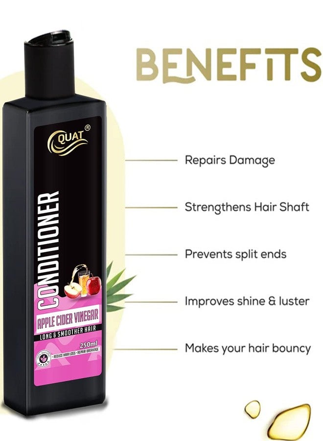 QUAT Apple Cider Vinegar Conditioner, Nourishes, Repair & Shine, For Long and Lifeless Hair, Dream Lengths (250ml) - Image 4