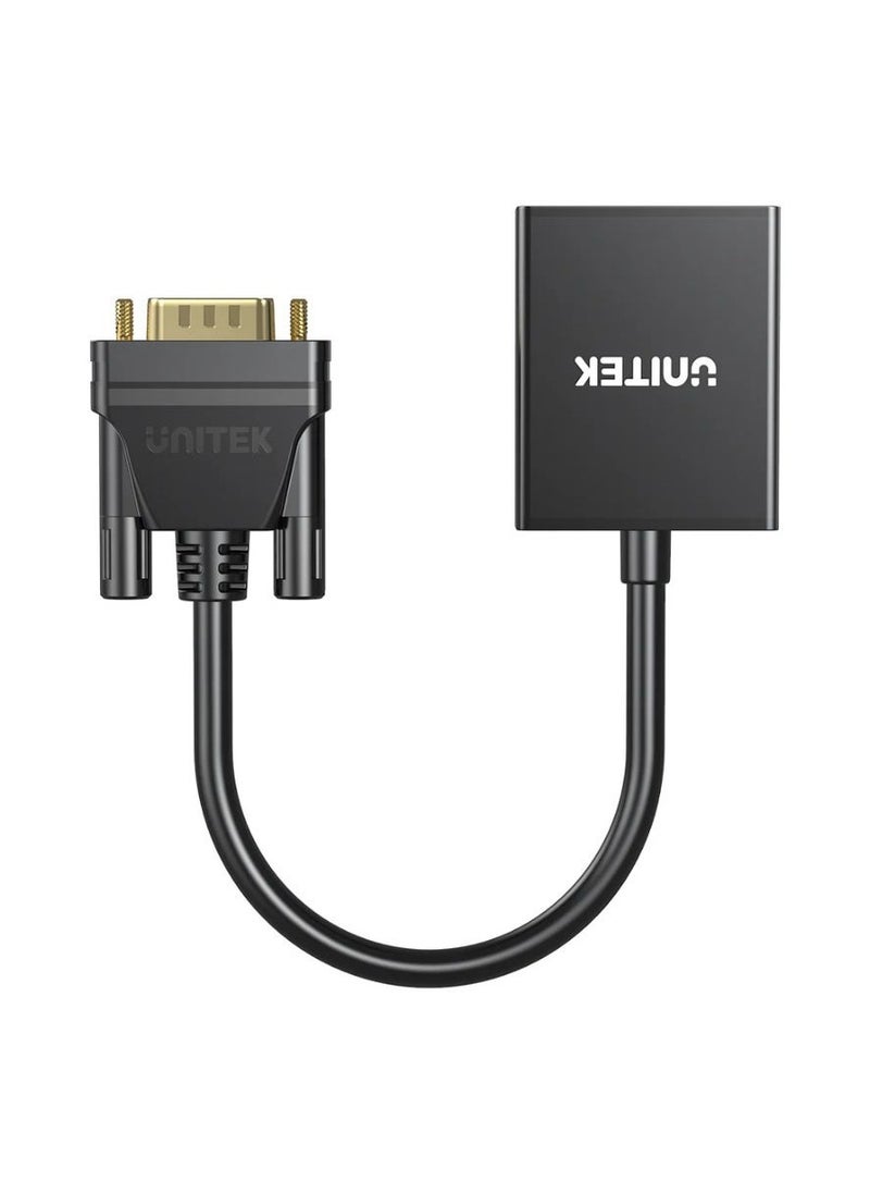 UNITEK UNITEK VGA to HDMI Adapter with Audio Output – Full HD 1080p Video Converter for VGA Laptops to HDMI Monitors, TVs, and Projectors – Plug and Play, Compact Design, and Audio Integration  - Image 3