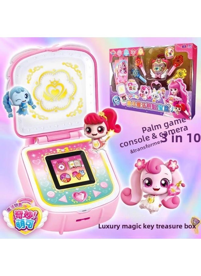 Generic - Wonderful And Cute Luxury Magic Key Treasure Box Toy Full Set Rubik's Cube Series Love Princess Mirror Box Set For Women-Color:[magic Key Treasure Box] Capable, Interactive, Sensor, Qr Code Scanning And Identification (free 4 Spoons + Props) - Image 1