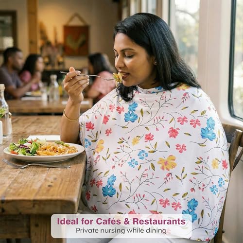 a baby cherry-Nursing Cover, Nursing Covers for Feeding Mom, Feeding Cover Breastfeeding Mother, Feeding Cover for Mom, Multi-Use, Breathable, 360 Full Privacy Multicolor - Image 4