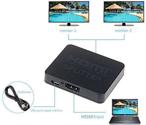 Tobo Mini 1x2 HDMI Splitter,1 Input 2 Output HDMI Amplifier Switcher Box Hub Support 4KX2K / 3D / 2160p / 1080p-(TD-442H-01) - Image 5