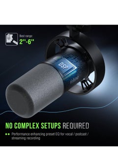 FIFINE FIFINE Dynamic Microphone, XLR/USB Podcast Recording PC Microphone for Vocal Voice-Over Streaming, Studio Metal Mic with Mute, Headphone Jack, Monitoring Volume Control, Windscreen-Amplitank K688  - Image 5