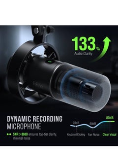 FIFINE FIFINE Dynamic Microphone, XLR/USB Podcast Recording PC Microphone for Vocal Voice-Over Streaming, Studio Metal Mic with Mute, Headphone Jack, Monitoring Volume Control, Windscreen-Amplitank K688  - Image 2