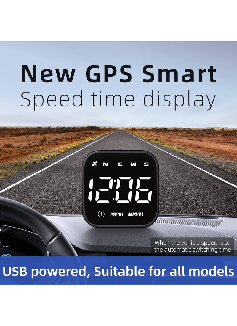 smart one شاشة عرض رأسية جديدة للسيارة G4S Digital GPS Speedometer مع عرض السرعة الرقمية بالميل في الساعة والكيلومتر في الساعة، تذكير بالتعب، إنذار تجاوز السرعة، عداد الرحلات، لجميع المركبات  - Image 3