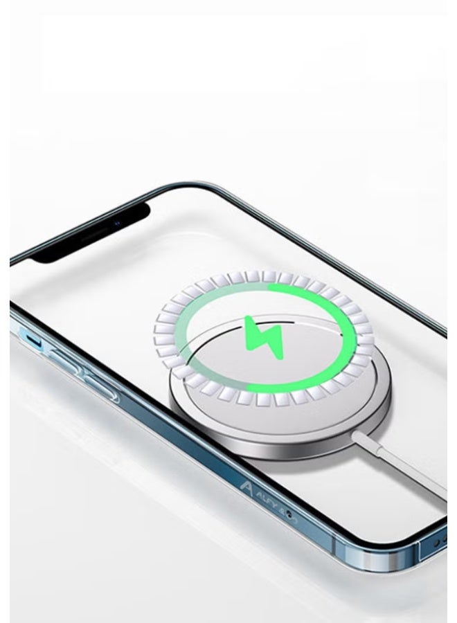 الغي اند كو كفر ماج سيف آيفون 15 برو ماكس جراب مغناطيسي نحيف نحيف مقاس 6.7 بوصة مقاوم للاصفرار ومضاد للسقوط وامتصاص الصدمات ومضاد للخدش وغطاء كريستال صلب من الخلف متوافق مع آيفون 15 برو ماكس - Image 4