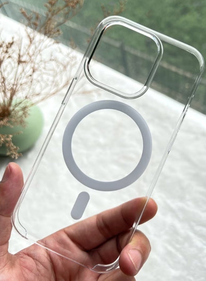 الغي اند كو كفر ماج سيف آيفون 15 برو ماكس جراب مغناطيسي نحيف نحيف مقاس 6.7 بوصة مقاوم للاصفرار ومضاد للسقوط وامتصاص الصدمات ومضاد للخدش وغطاء كريستال صلب من الخلف متوافق مع آيفون 15 برو ماكس - Image 5