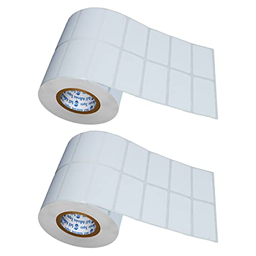 VCR 2 x 1 Direct Thermal Barcode Label Sticker - 2 x 1 inches - 50mm x 25mm - 2 Ups - 2000 Labels Per Roll - Pack of 2 Rolls -White Self Adhesive Sticker for Printing Barcoding Labels 1 inch core - Image 1