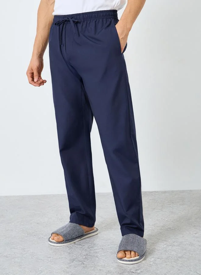ستايلي بنطلون بيجامة رجالي بقصة مريحة - منسوج