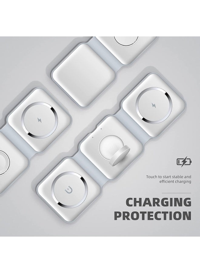 ج ت س آ ل شاحن لاسلكي 3 في 1، محطة شحن مغناطيسية قابلة للطي، لوحة شحن لاسلكية سريعة - محطة شحن لأجهزة Apple المتعددة - قاعدة شحن لاسلكية مغناطيسية قابلة للطي 3 في 1 - Image 2