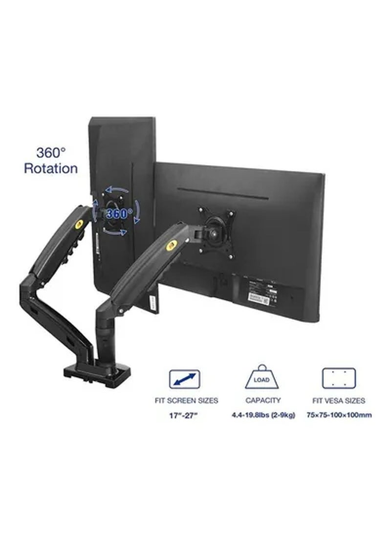 NB NORTH BAYOU Full Motion Swivel Computer Dual Monitor Arm black  - Image 2