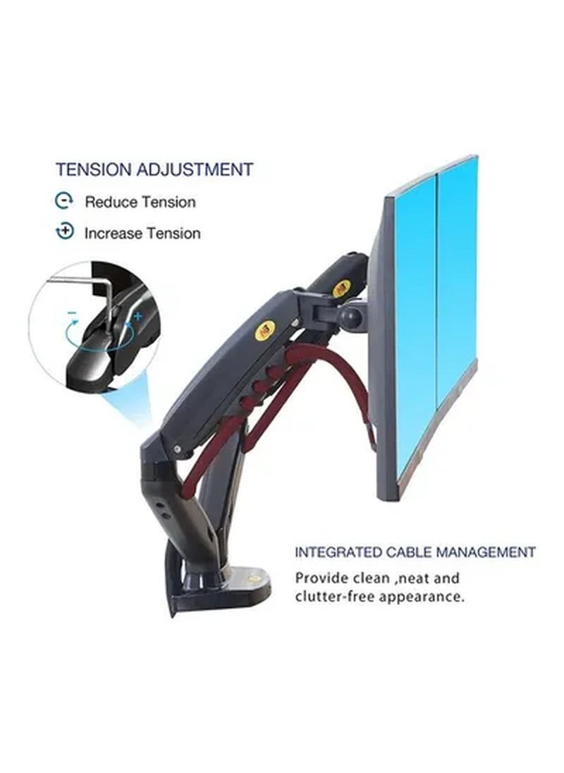 NB NORTH BAYOU Full Motion Swivel Computer Dual Monitor Arm black  - Image 3