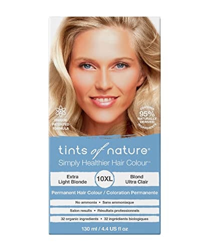 tints of nature تنتس أوف ناتشر 10XL أشقر فاتح جداً صبغة شعر دائمة تغذي الشعر وتغطي الشيب خالية من الأمونيا 44 أونصة سائلة - Image 1