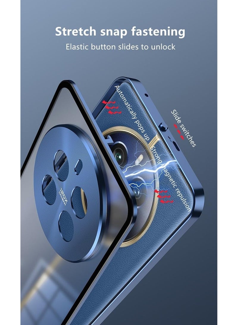 عام حافظة متوافقة مع ريلمي 12 برو بلس ، إطار معدني مغناطيسي + ظهر زجاجي شفاف غير لامع ، حافظة مقاومة للصدمات غير قابلة للانزلاق مع واقي للكاميرا - Image 2