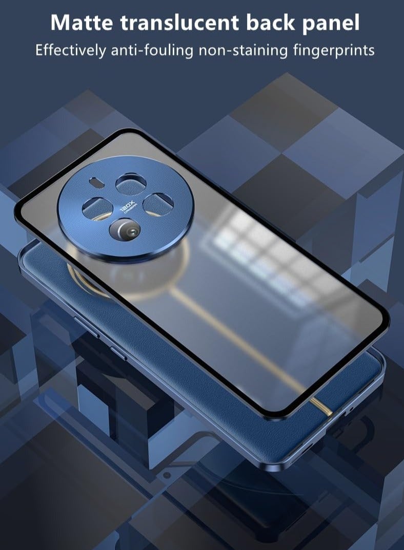 عام حافظة متوافقة مع ريلمي 12 برو بلس ، إطار معدني مغناطيسي + ظهر زجاجي شفاف غير لامع ، حافظة مقاومة للصدمات غير قابلة للانزلاق مع واقي للكاميرا - Image 4