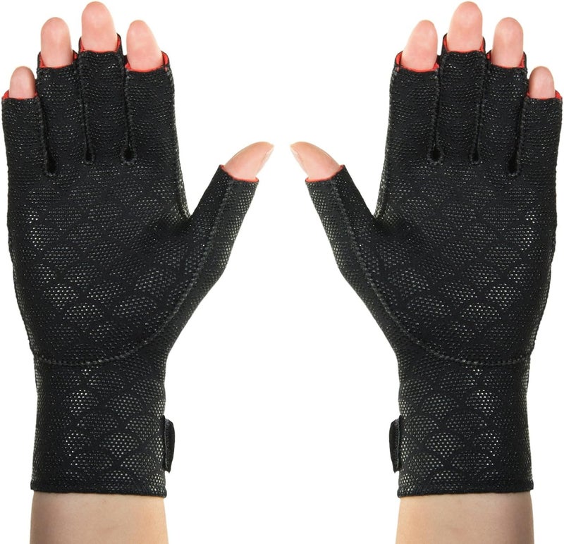 Thermoskin Large Arthritic Compression Gloves for Men and Women - Black - Image 1