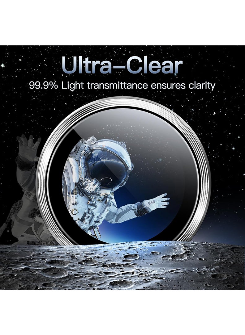 Theodor Camera Lens Protectors for iPhone 16 Pro/16 Pro Max Armorite Individual Lens Protectors, Scratch-Resistant Ultra-thin Tempered Glass with Aluminum Edging, (Silver)  - Image 5