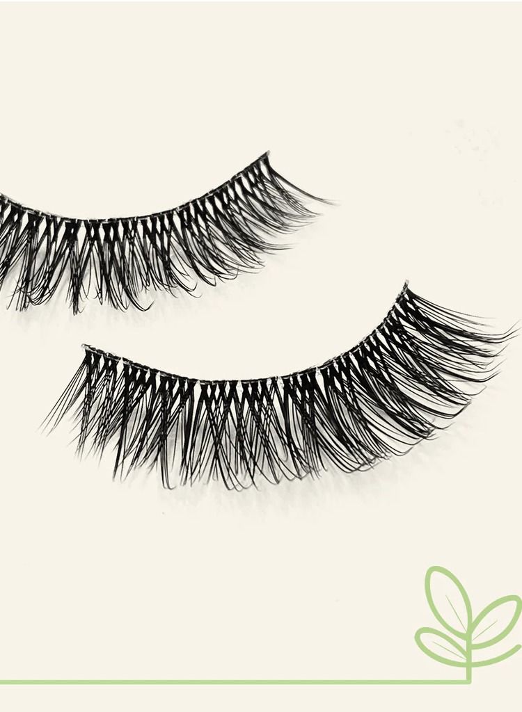 ايشا آيتشا، رموش نباتية، صن ست مع شريط فائق النحافة والياف رموش حقيقية قابلة لاعادة الاستخدام - Image 3