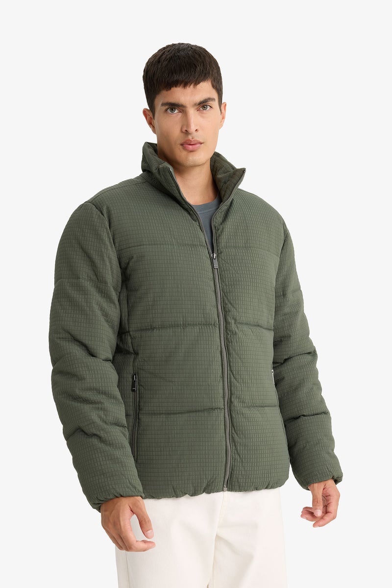 DeFacto Green Man Regular Fit Stand Collar Lined Winter Puffer Jacket Casual - Image 3