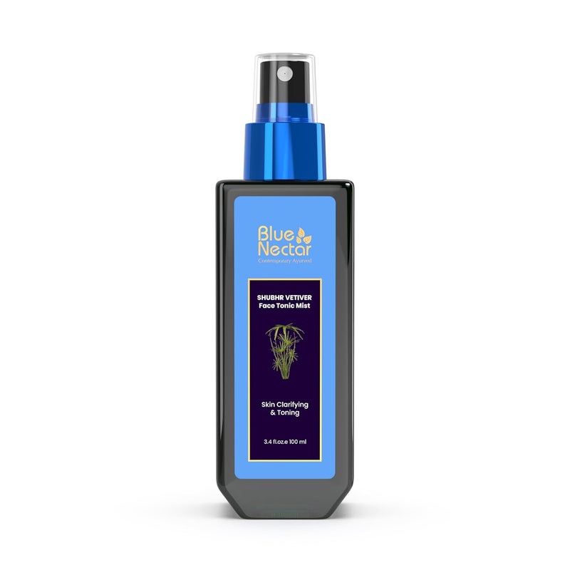 Blue Nectar Shubhr Steam Distilled Vetiver Toner Water Cooling Calming Face Tonic Mist Alcohol Free Chemical Preservative Free 100 ml - Image 1