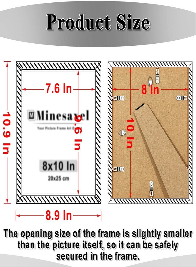 Minesaxel مجموعة إطارات صور ماينساكسيل 8x10 (5 قطع)، إطارات صور جدارية 8x10، إطار فني ملون لامع - Image 4