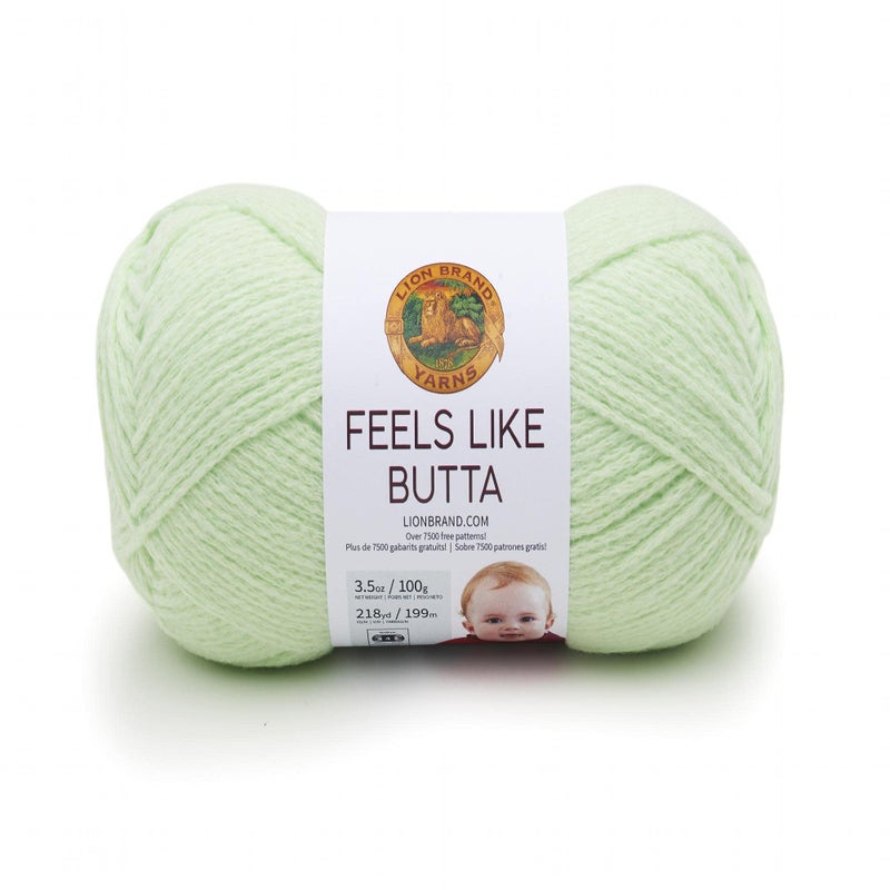 Lion Brand Yarn Feels Like Butta Yarn, Velvety-Soft Yarn for Crocheting and Knitting, 1 Pack, Mint - Image 1