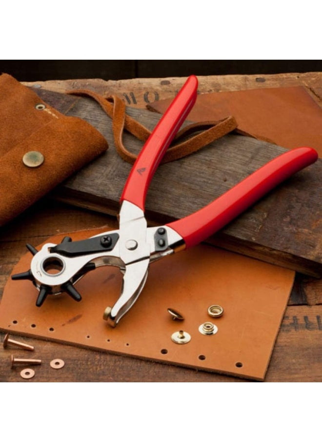 Royal Apex Heavy Duty Revolving Leather Hole Punch, Eyelet Plier Puncher With 6 Sizes For Diy Home Or Craft Projects Belt, Saddle, Tack, Watch Strap, Shoe, Fabric Etc  - Image 3
